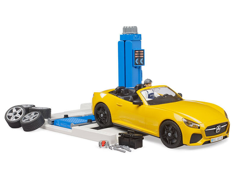 Bruder Autoservis s Roadsterem a mechanikem 1:16